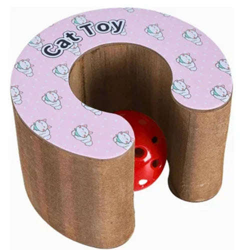 Cat/dog Scratch Toy with Bell Ball, Magnetic Corrugated Cardboard, Interactive Toy