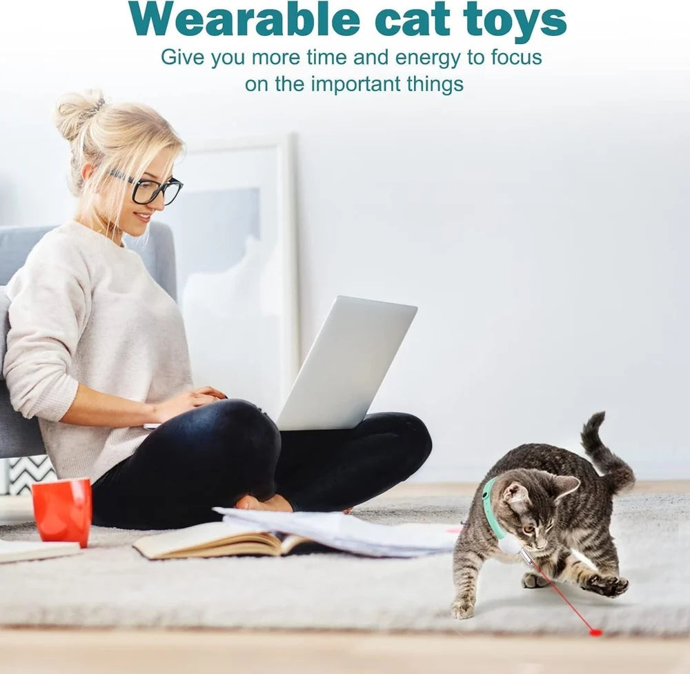 Wearable Cat Collar Laser Toy Interactive Cat Laser Toy Rechargeable Electric for Kitten
