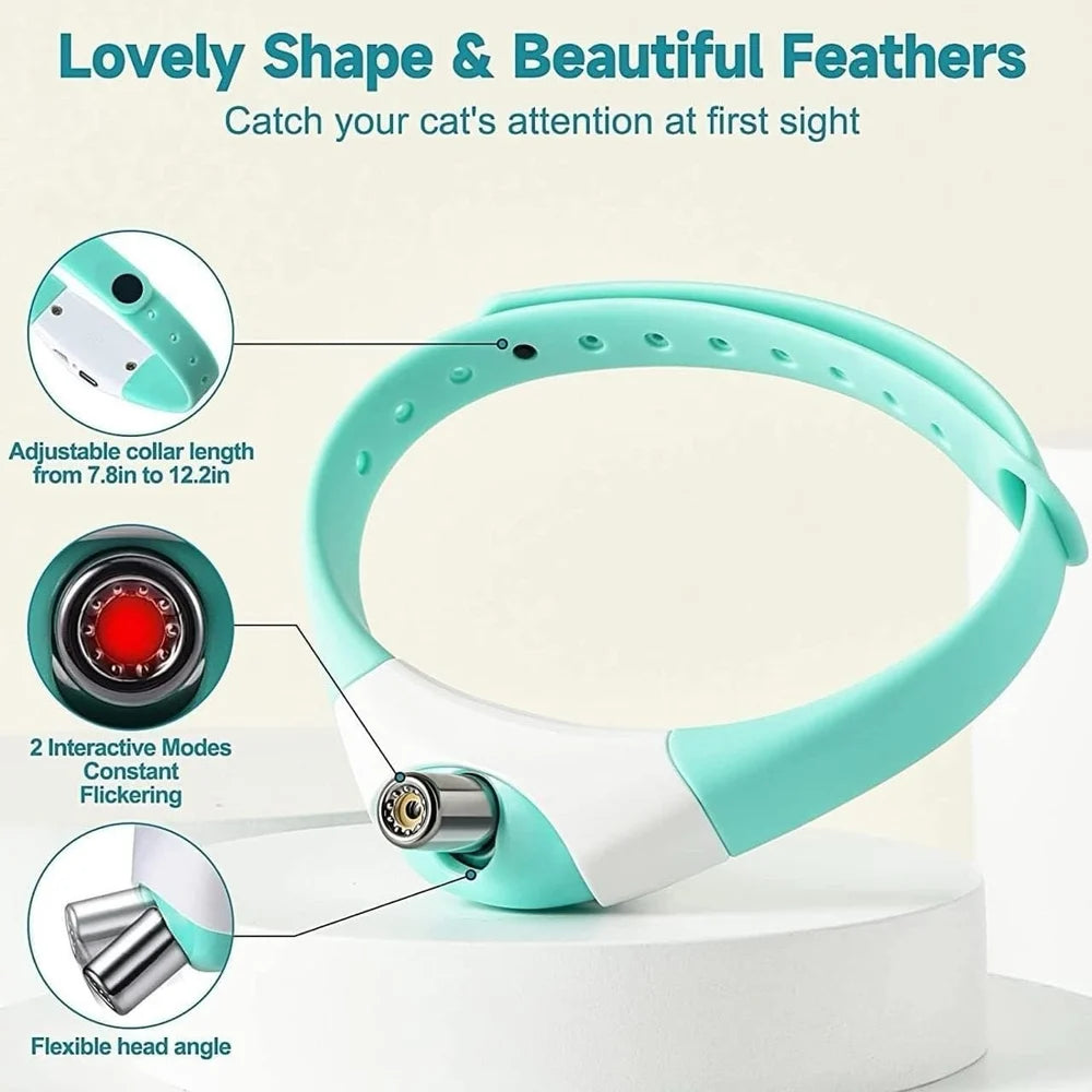 Wearable Cat Collar Laser Toy Interactive Cat Laser Toy Rechargeable Electric for Kitten
